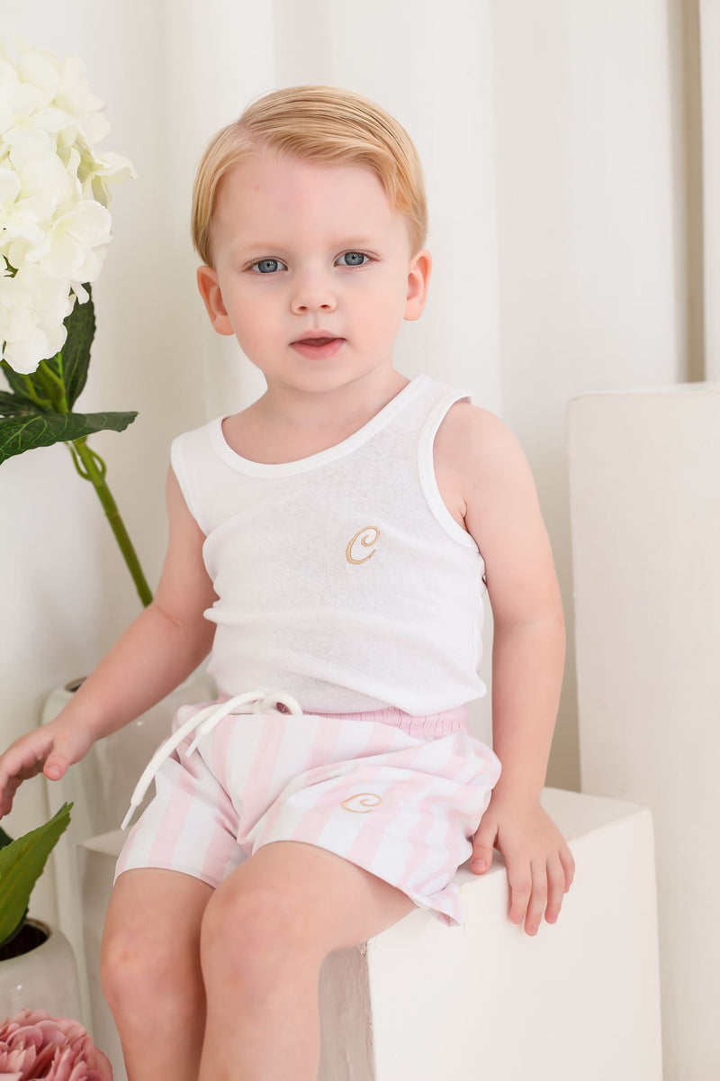 Boys Pink Candy Stripe Swimshorts Clark Beau boys-pink-candy-stripe-swimshorts-clark-beau
