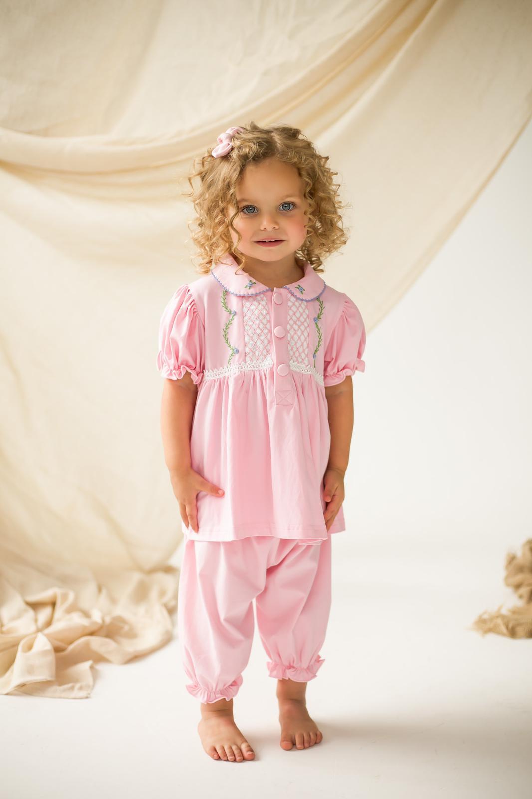 Baby girl smocked pyjamas clearance
